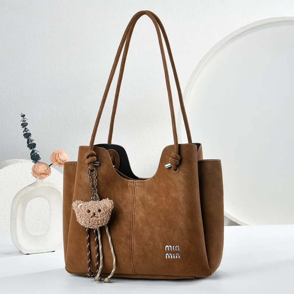Leather tote bag ( Brown)